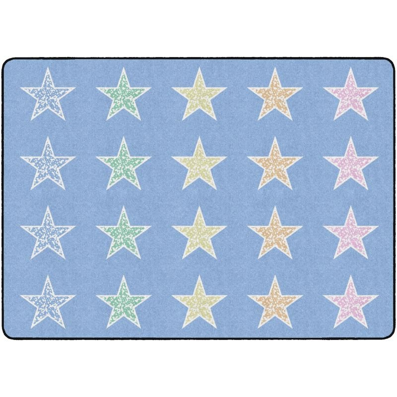 Composition Stars Pastel on Blue Seating Rug