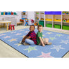 Composition Stars Pastel on Blue Seating Rug