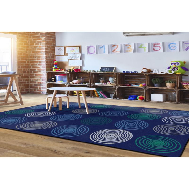 Cool Blue Seating Circles Classroom Rug