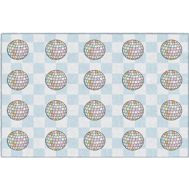 Disco Balls on Checkerboard Rug