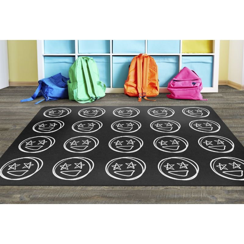 Doodle Face Classroom Seating Rug