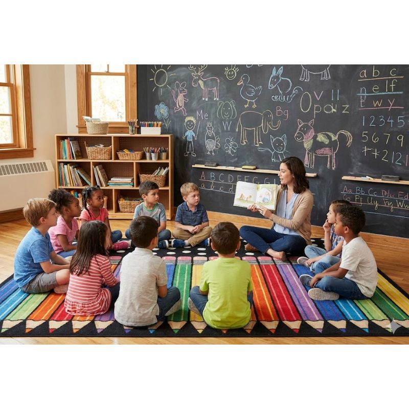 Fancy Pencils Classroom Rug