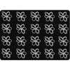 Flower Sampler Black and White Seating Rug