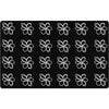 Flower Sampler Black and White Seating Rug