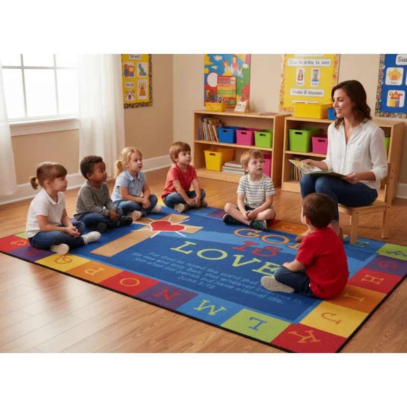 God is Love Learning Rug