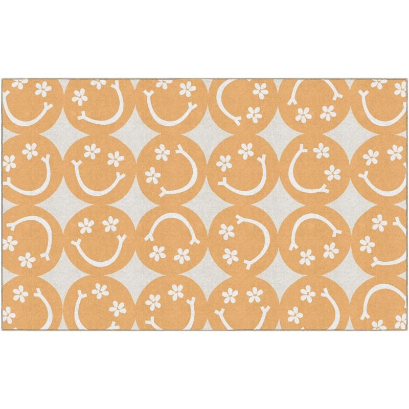 Good Vibes Large Happy Faces Classroom Rug