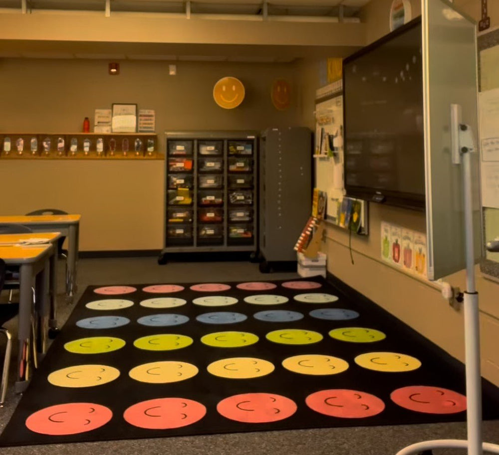 Groovy Grins Happy Faces Classroom Rug