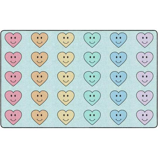 Happy Hearts Smiley Face Seating Rug