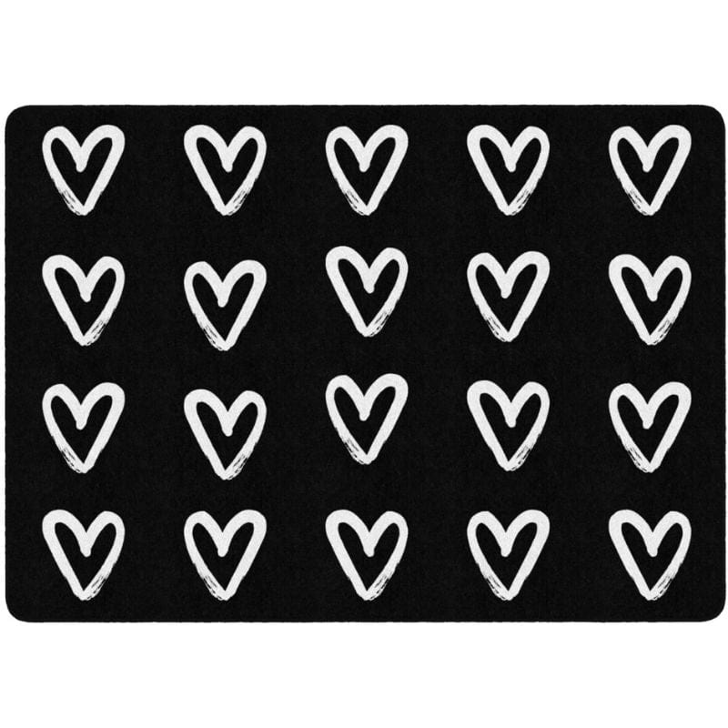 Heart Outline Rug Heart Sampler Classroom Rug - Colorful Seating Decor