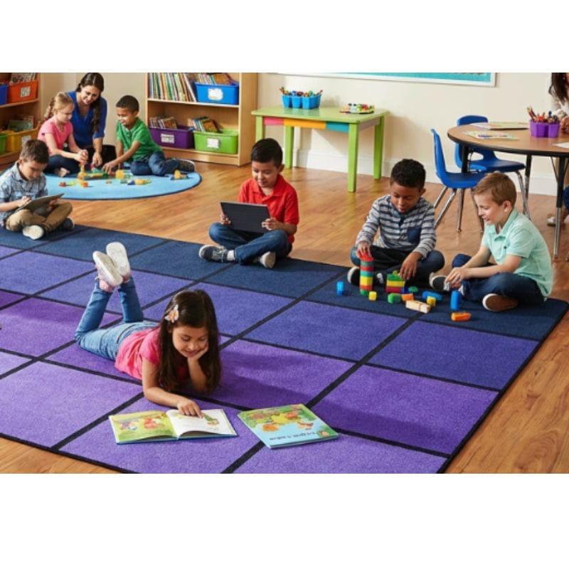 Majestic Mountains Seating Rug - Nature-Inspired Earth-Tone Classroom ...