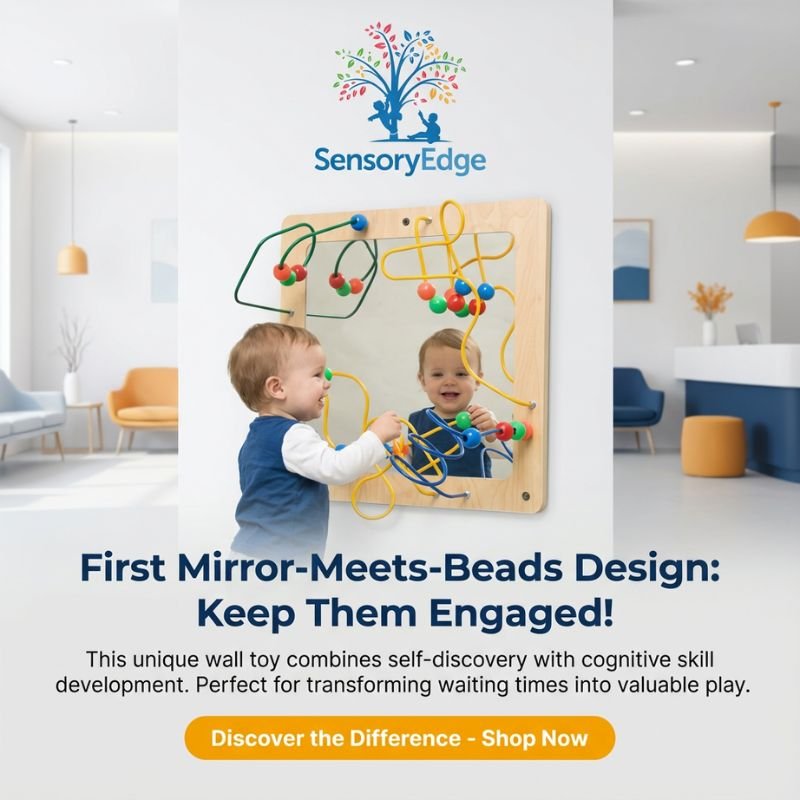Mirror and Wire Bead Wall Activity Toy