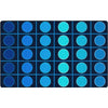 Ocean Blue Grid and Dots Seating Rug