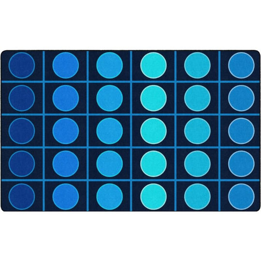 Ocean Blue Grid and Dots Seating Rug