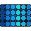 Ocean Blue Grid and Dots Seating Rug