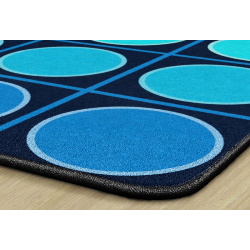 Ocean Blue Grid and Dots Seating Rug
