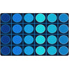 Ocean Blue Grid and Dots Seating Rug