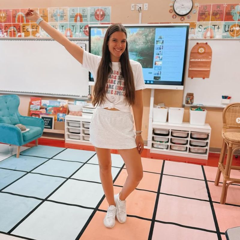 Pastel Paradise Classroom Seating Rug. Best Selling Teacher Rug from SensoryEdge