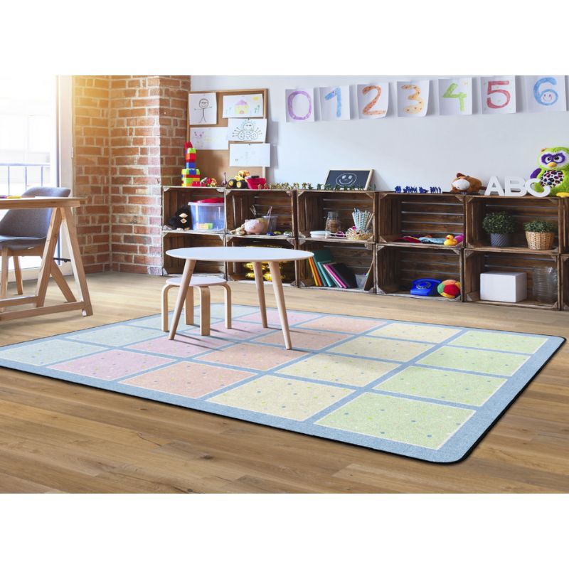 Pastel Happy Squares Seating Rug