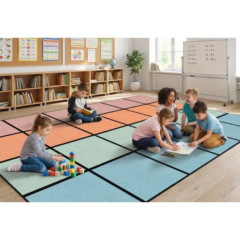 Pastel Horizon Classroom Seating Rug