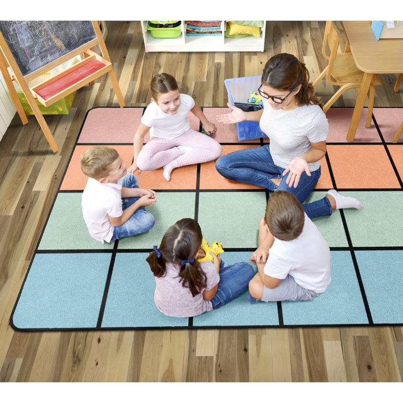 Pastel Horizon Classroom Seating Rug - Factory Second