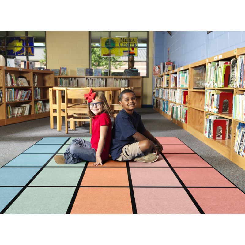 Pastel Horizon Classroom Seating Rug - Factory Second