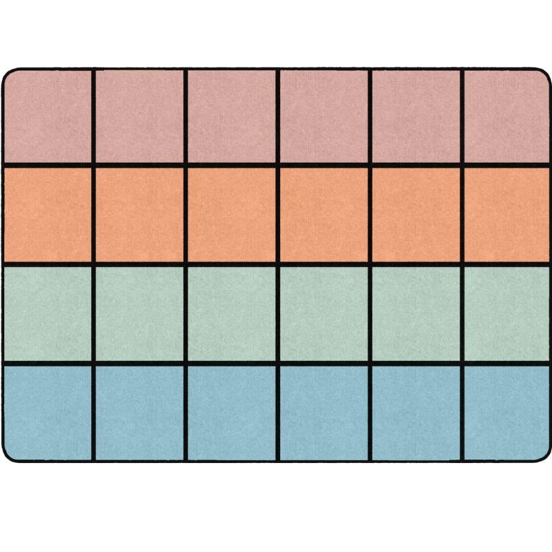 Pastel Horizon Classroom Seating Rug - Factory Second