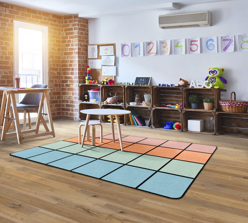 Pastel Horizon Classroom Seating Rug - Factory Second