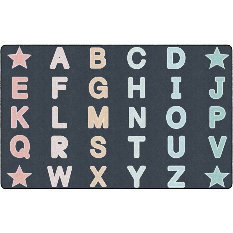 Pastel Paradise Alphabet Star Classroom Rug
