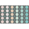 Pastel Paradise Grid and Circles Seating Rug