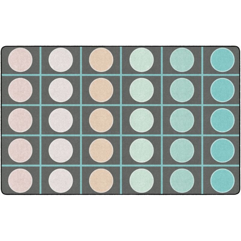 Pastel Paradise Grid and Circles Seating Rug