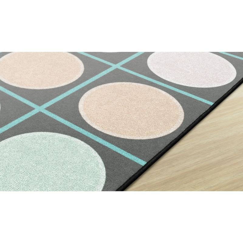 Pastel Paradise Grid and Circles Seating Rug