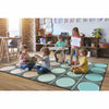 Pastel Paradise Grid and Circles Seating Rug