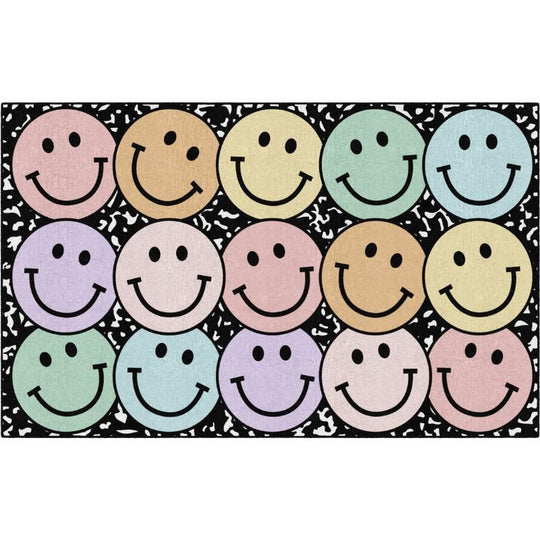 Pastel Rainbow Big Happy Faces Notebook Rug