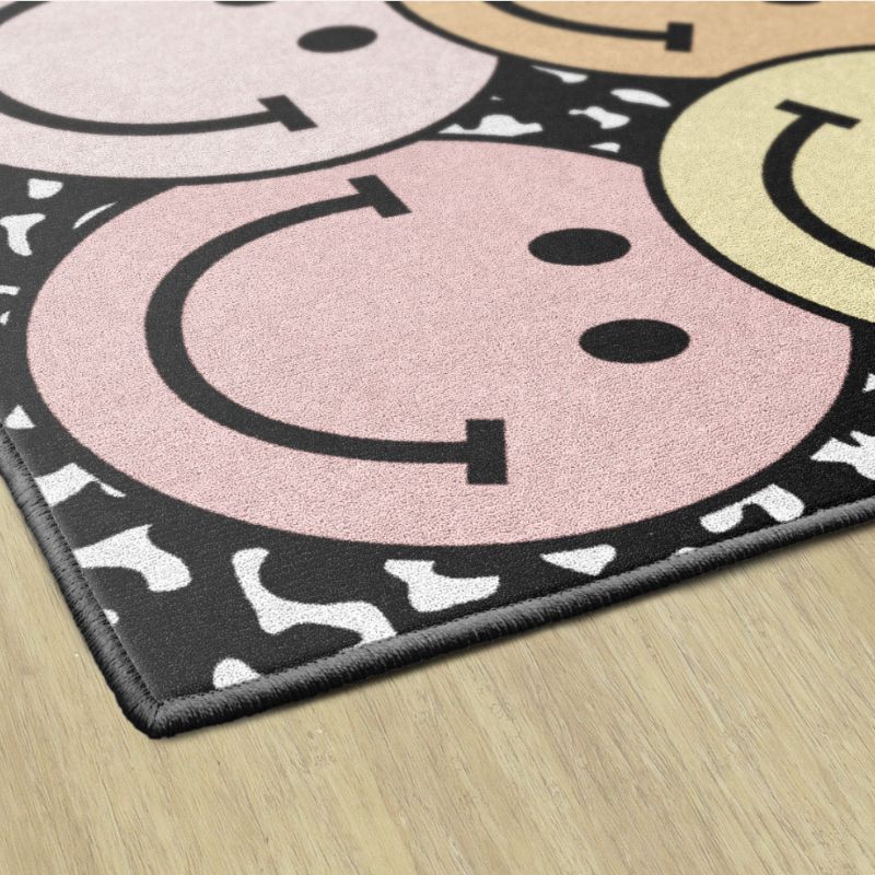 Pastel Rainbow Big Smiley Faces Notebook Rug