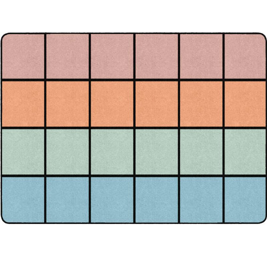 Pastel Horizon Classroom Seating Rug - Factory Second