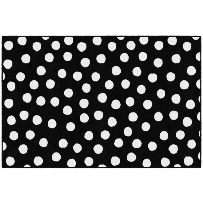 Picasso White Dots on Black Classroom Rug