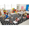 Picasso White Dots on Black Classroom Rug