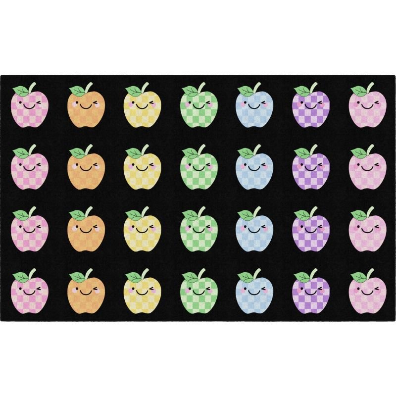 Plaid Pastel Apples School Rug