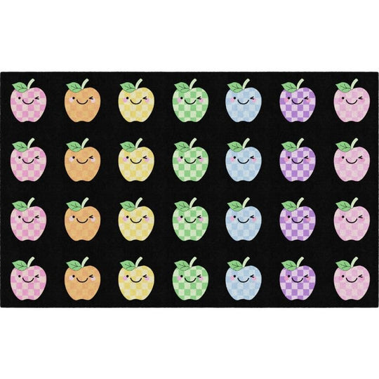 Plaid Pastel Apples School Rug