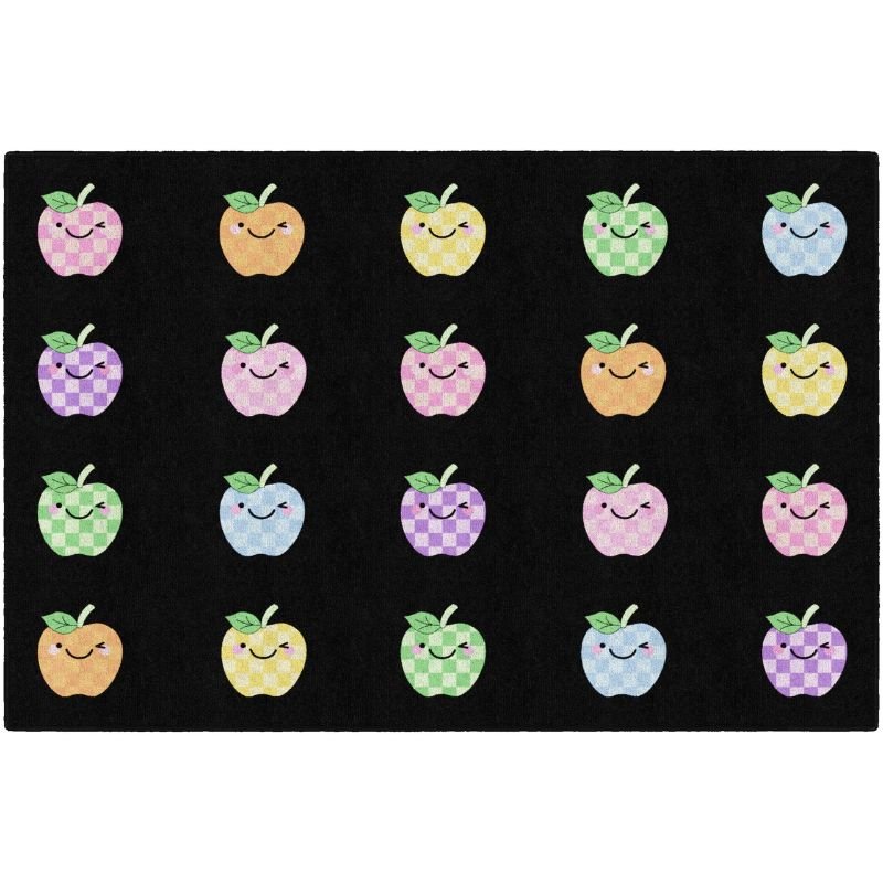 Plaid Pastel Apples School Rug