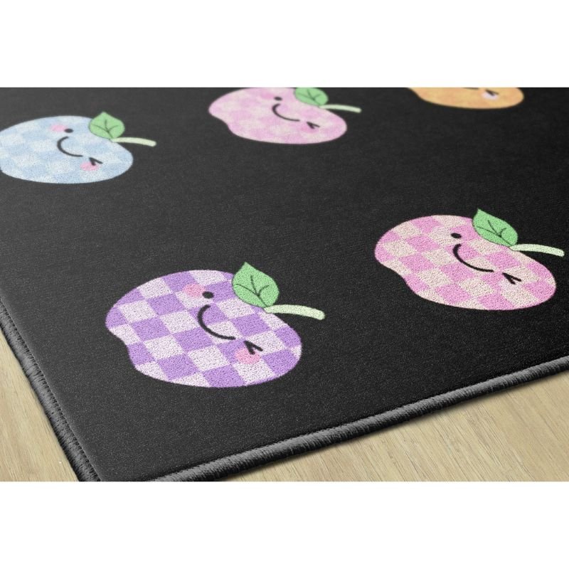 Plaid Pastel Apples School Rug
