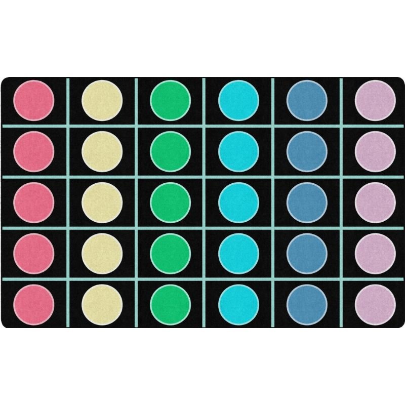 Pop of Color Grid & Dots Seating Rug