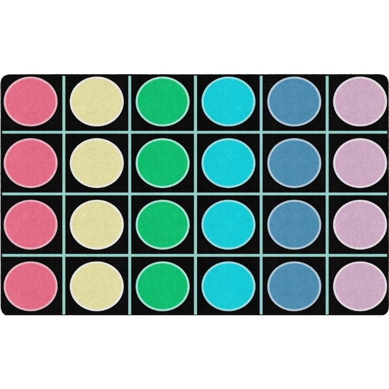 Pop of Color Grid & Dots Seating Rug