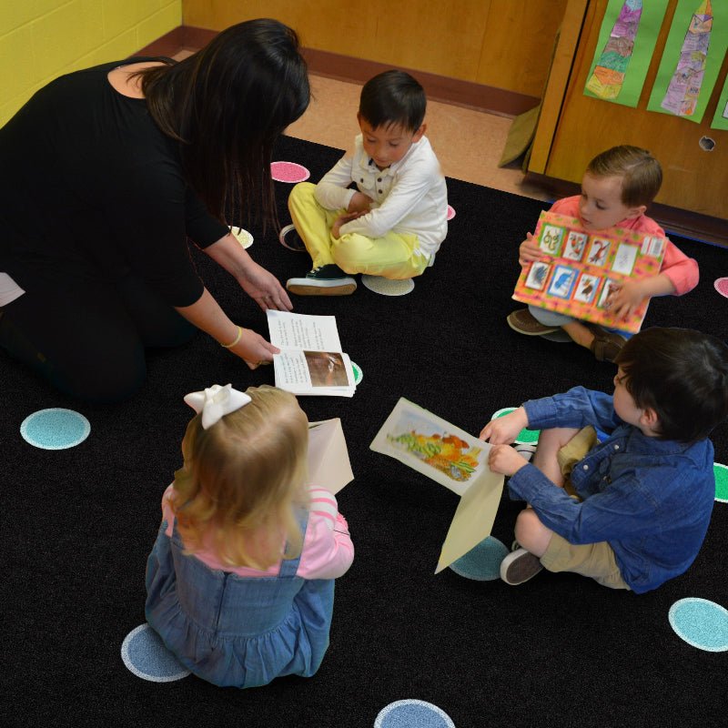 Pop of Color Mini Dots Seating Classroom Rug - Factory Second