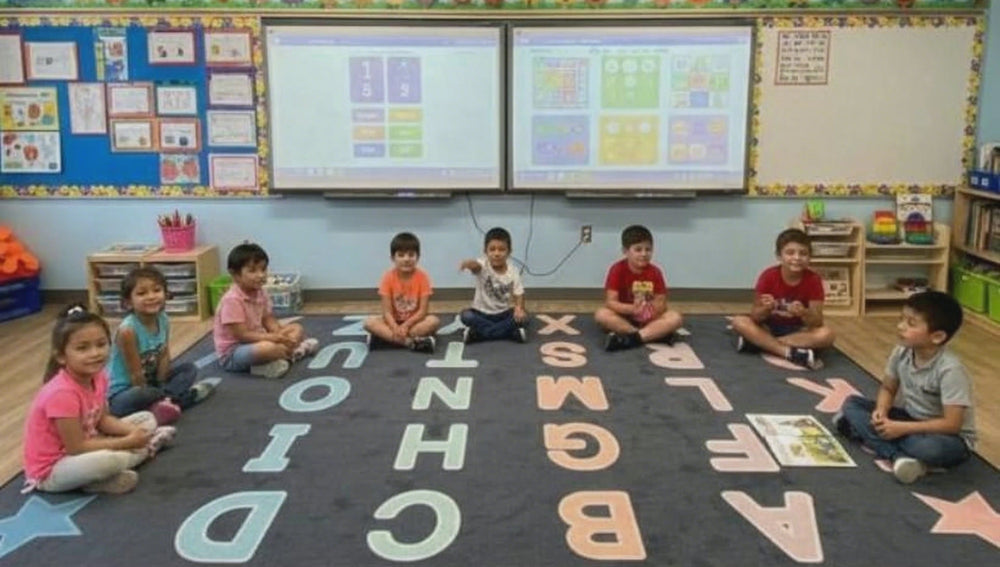 Pastel Paradise Alphabet Star Classroom Rug