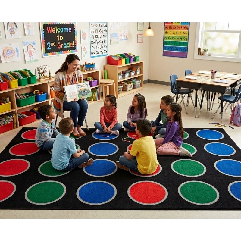 Primary Big Dots Seating Rug