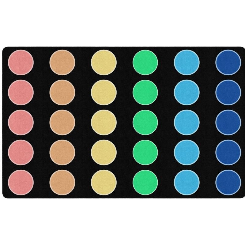 Rainbow Dots Classroom Seating Rug