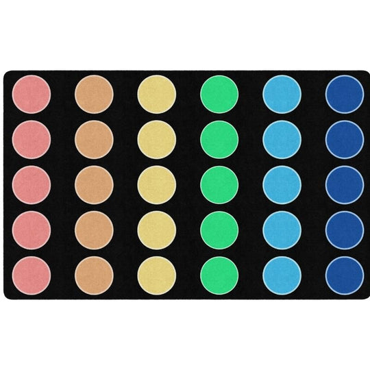 Rainbow Dots Classroom Seating Rug