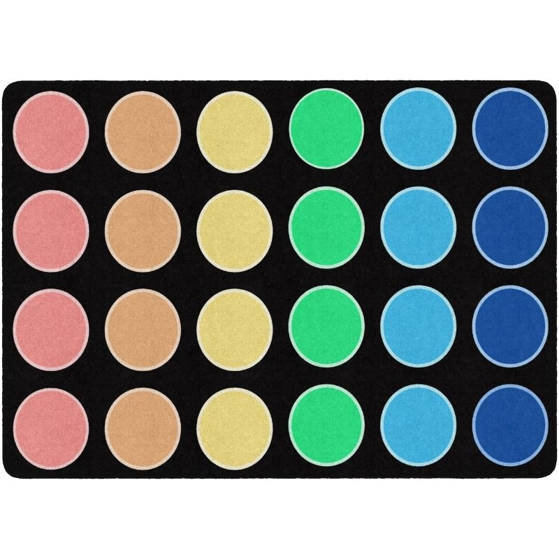 Rainbow Dots Classroom Seating Rug