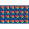 Rainbow Flowers Smiley Face Seating Rug
